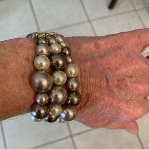 Light Bronze and Gold Bead Bracelet